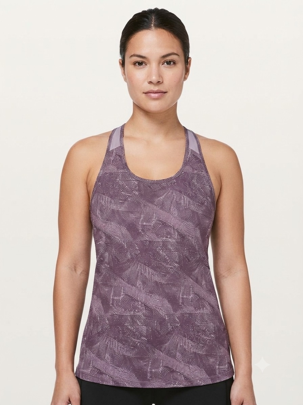 Reebok Purple & Black Graphic Performance Activewear Tank Top For Womans Size M
